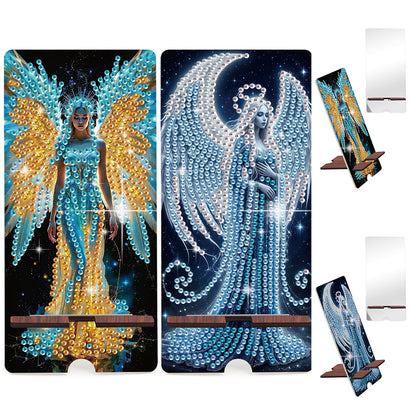 2-Pack Acrylic Diamond Art Phone Stand And Mirror Diamond Art Kits Phone Holder