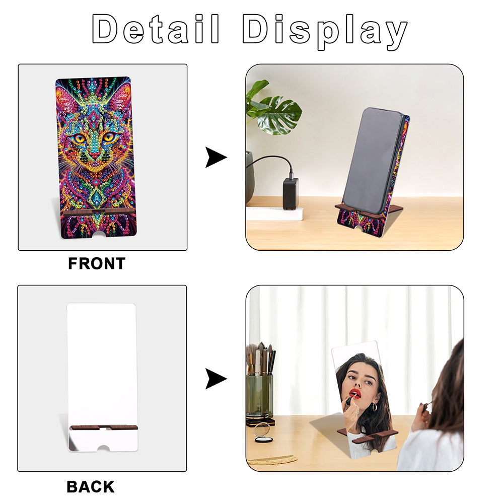 2-Pack Acrylic Diamond Art Phone Stand And Mirror Diamond Art Kits Phone Holder