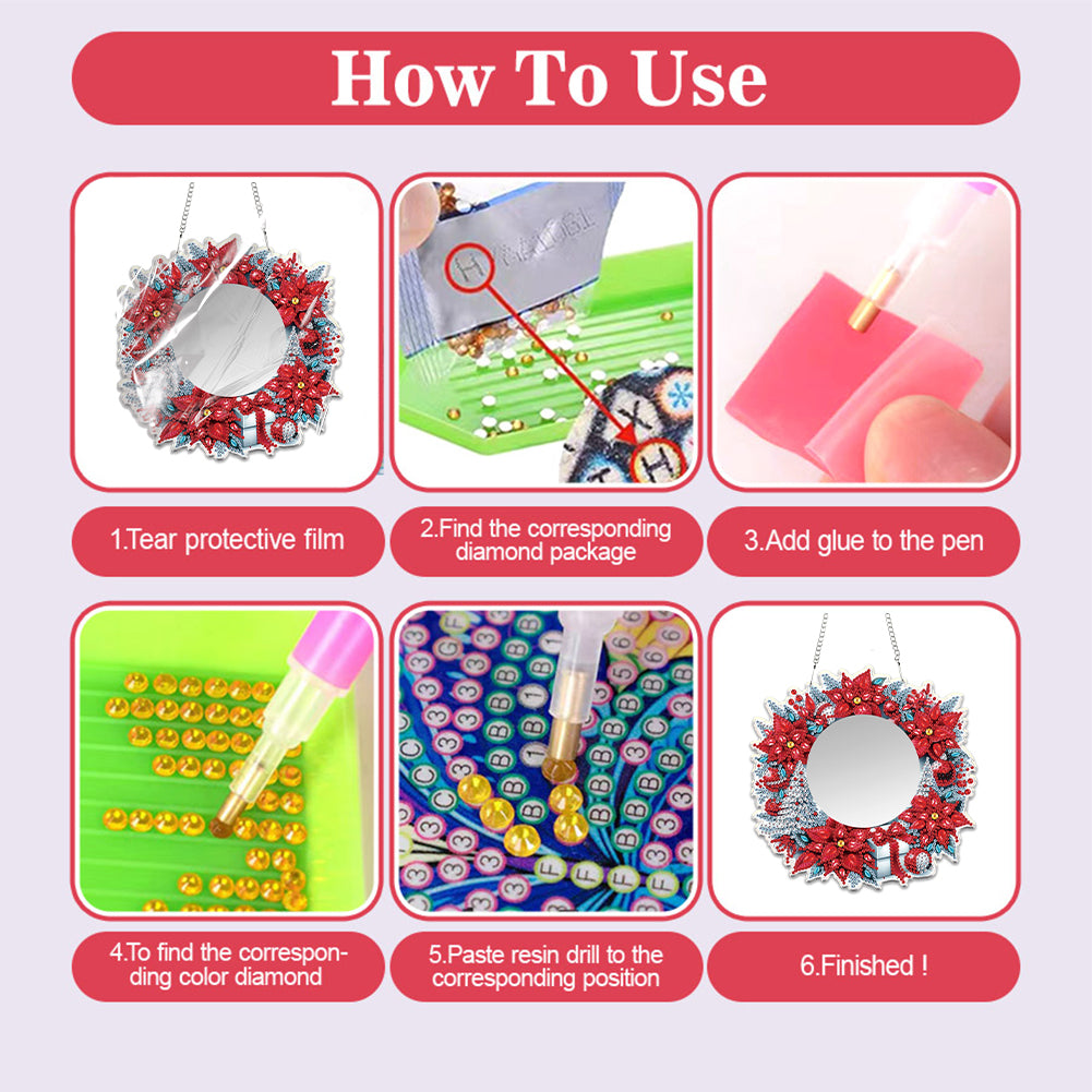 DIY Diamond Painting Mirror Kit Special Shape Mirror DIY Diamond Painting Kit
