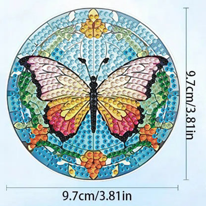 8pcs DIY Diamond Painting Coasters Kits Wooden Diamond Coaster Craft with Holder