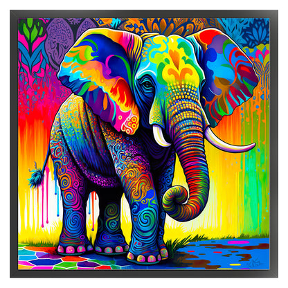 Colorful Elephant - 11CT Stamped Cross Stitch 50*50CM