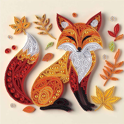 Paper Quilling Fox - Special Shaped Drill Diamond Painting 30*30CM