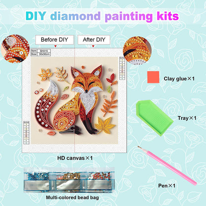 Paper Quilling Fox - Special Shaped Drill Diamond Painting 30*30CM