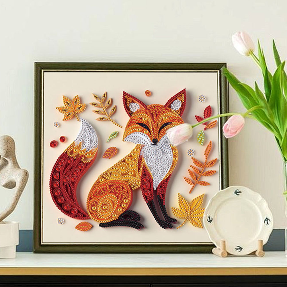 Paper Quilling Fox - Special Shaped Drill Diamond Painting 30*30CM