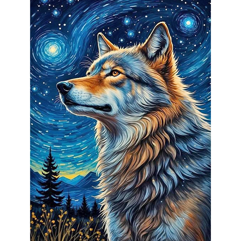 Moonlight Wolf - Full Round Drill Diamond Painting 30*40CM