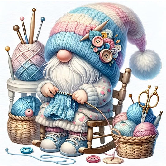 Weaving Gnome - Full Round Drill Diamond Painting 40*40CM