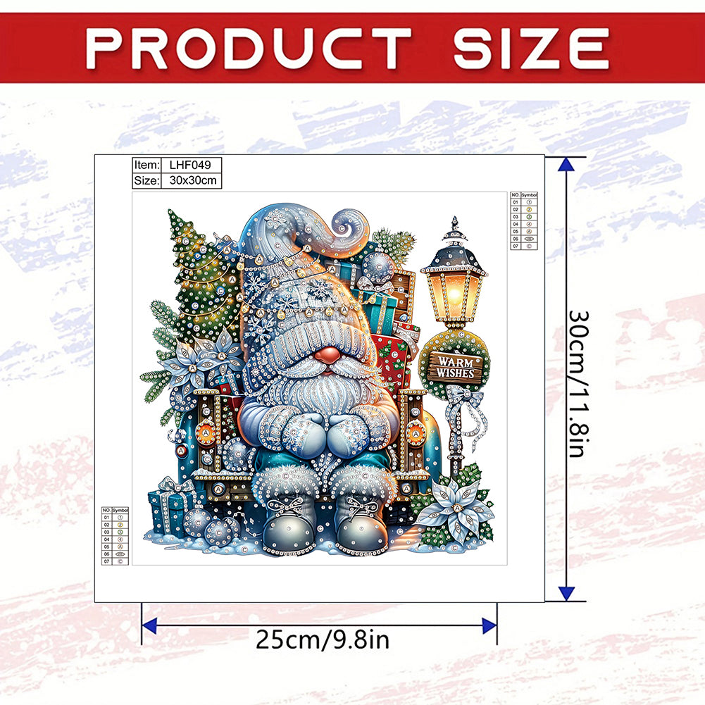 Christmas Gnome - Special Shaped Drill Diamond Painting 30*30CM