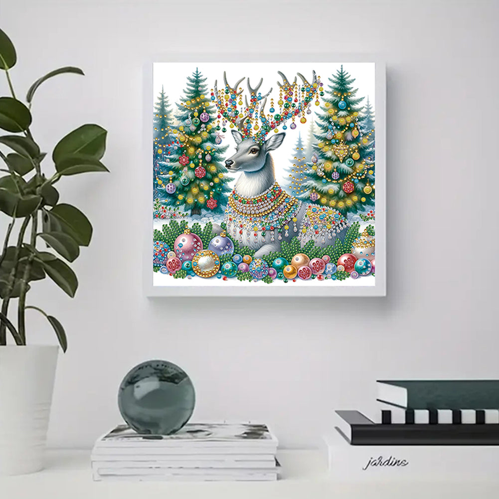 Christmas Elk - Special Shaped Drill Diamond Painting 30*30CM