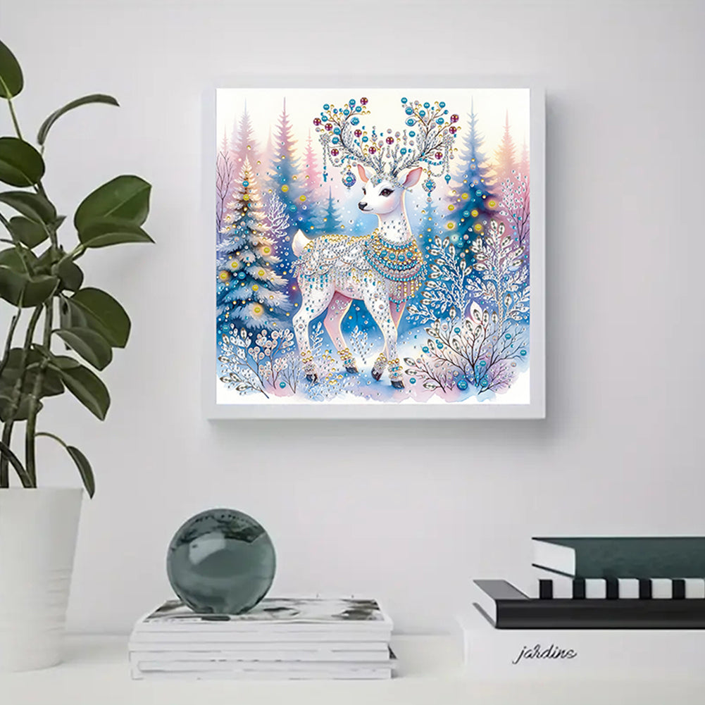 Christmas Elk - Special Shaped Drill Diamond Painting 30*30CM