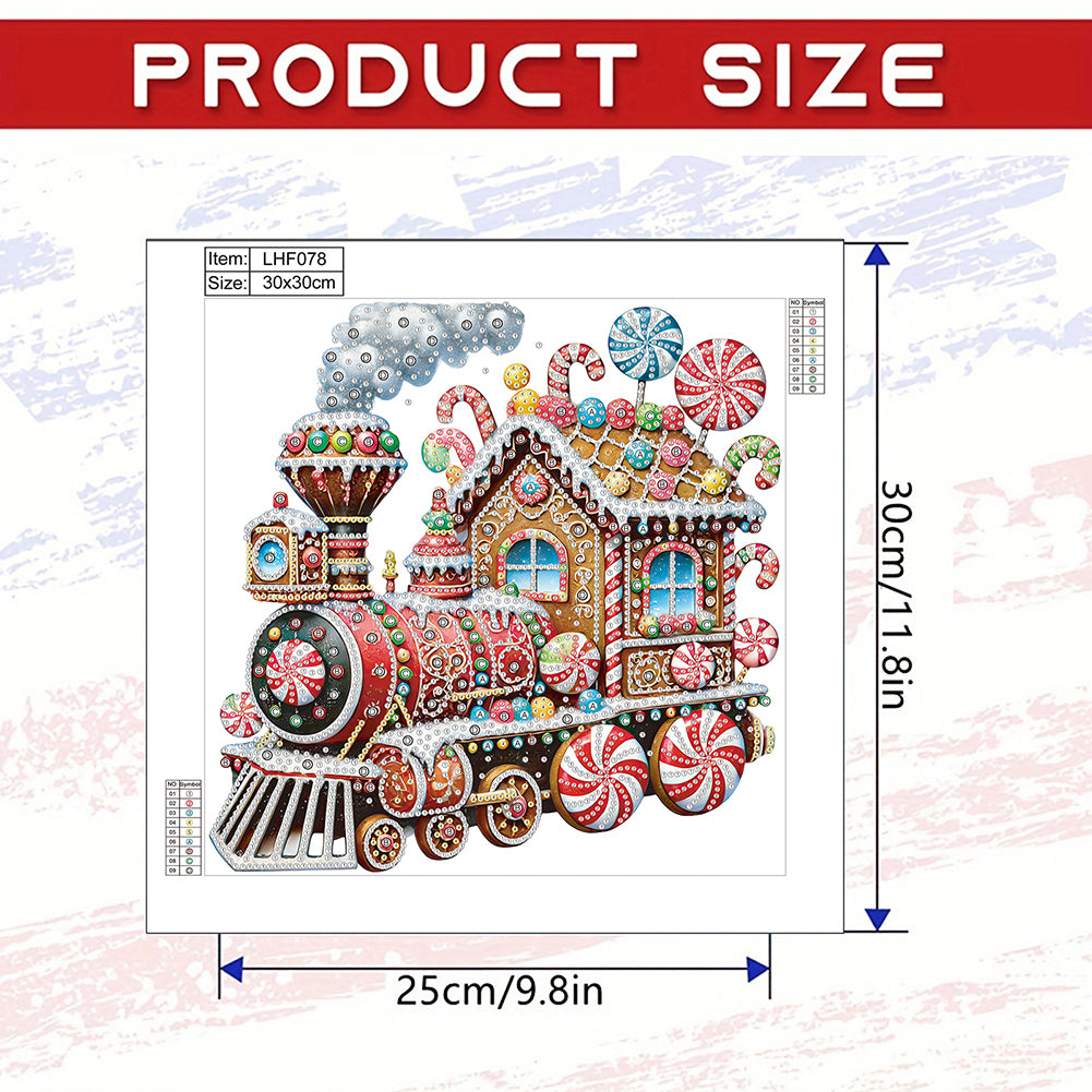 Christmas Candy Train - Special Shaped Drill Diamond Painting 30*30CM