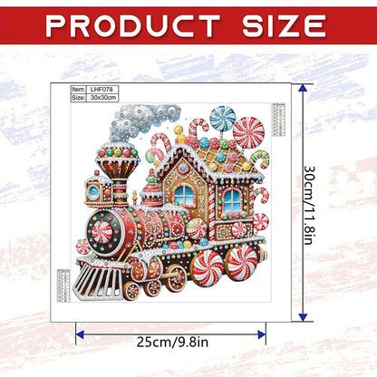 Christmas Candy Train - Special Shaped Drill Diamond Painting 30*30CM