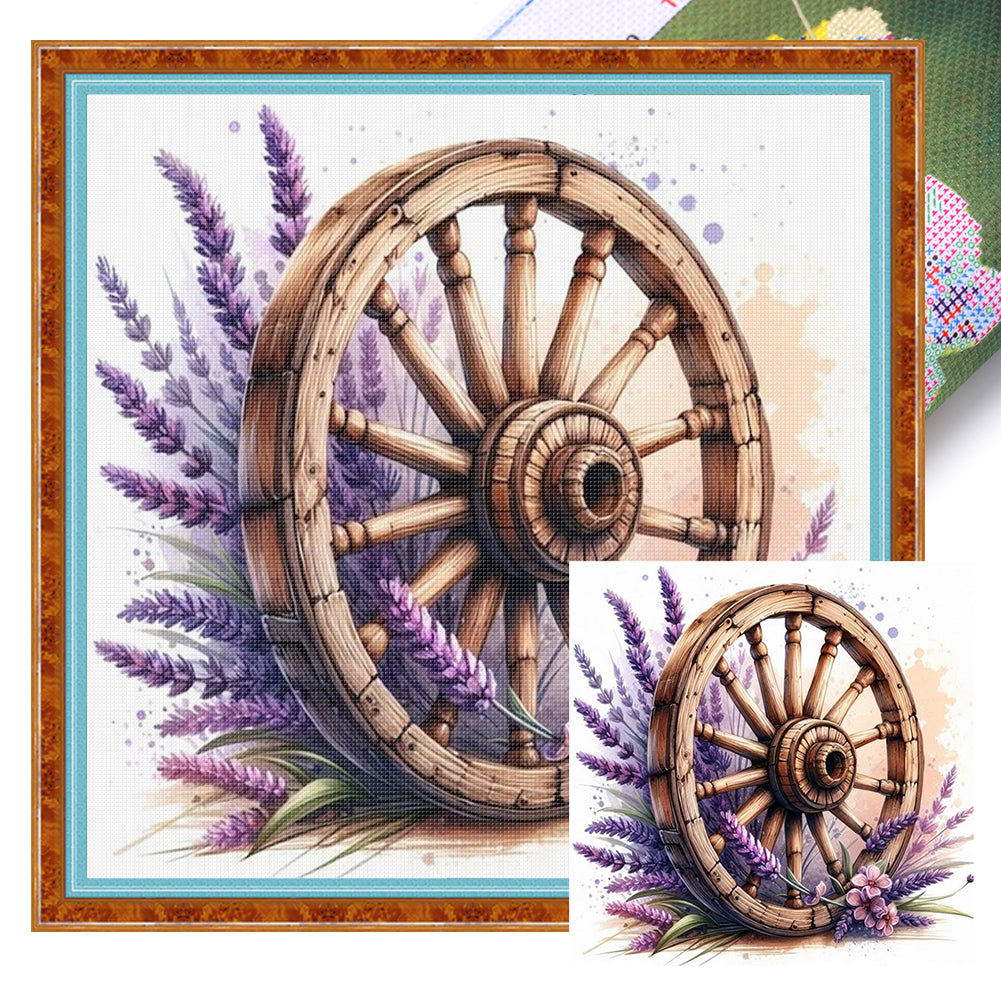 Lavender Cartwheel - 11CT Stamped Cross Stitch 40*40CM