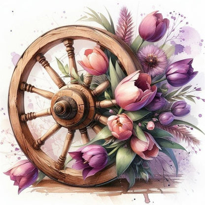 Tulip Cartwheel - 11CT Stamped Cross Stitch 40*40CM