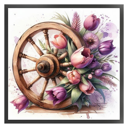 Tulip Cartwheel - 11CT Stamped Cross Stitch 40*40CM