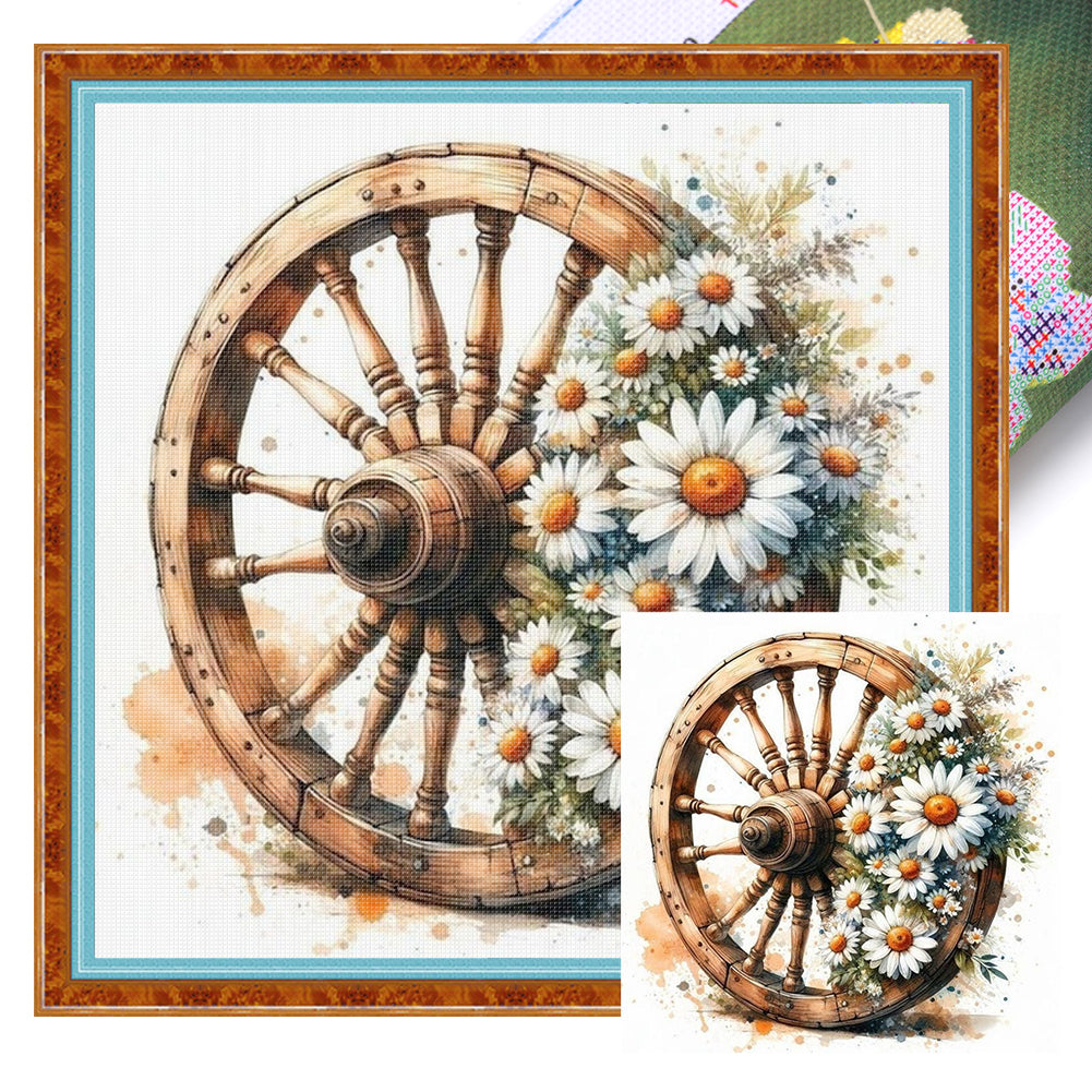 Daisy Cartwheel - 11CT Stamped Cross Stitch 40*40CM