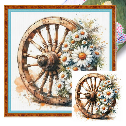 Daisy Cartwheel - 11CT Stamped Cross Stitch 40*40CM