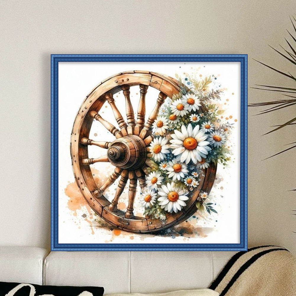 Daisy Cartwheel - 11CT Stamped Cross Stitch 40*40CM