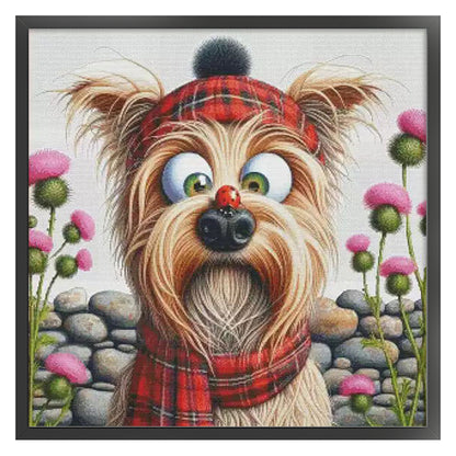 Cross-Eyed Dog - 14CT Stamped Cross Stitch 65*65CM(Fairy Brand)