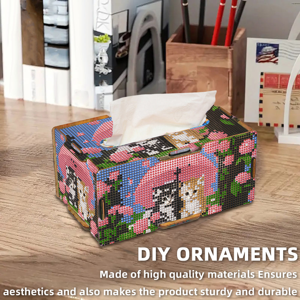Umbrella 5D DIY Diamond Painting Handmade Tissue Holder Wooden Tissue Box Craft