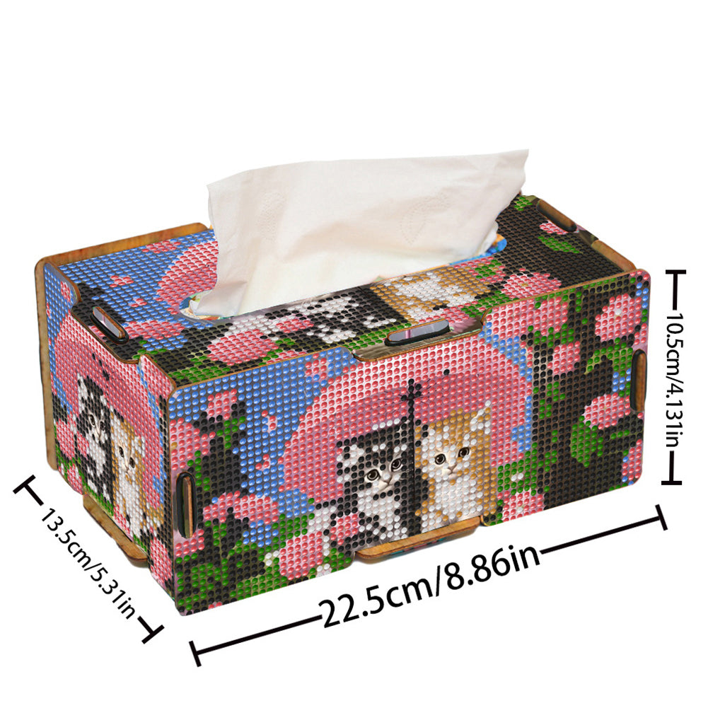 Umbrella 5D DIY Diamond Painting Handmade Tissue Holder Wooden Tissue Box Craft