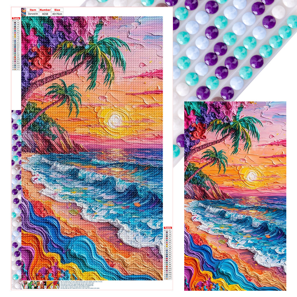 Seaside Scenery - Full Round Drill Diamond Painting 40*70CM
