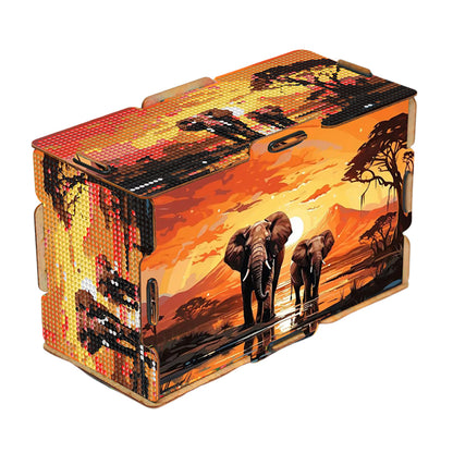 Diamond Painting Tissue Box Kits Decorative Rhinestone Craft Kit (Elephant)