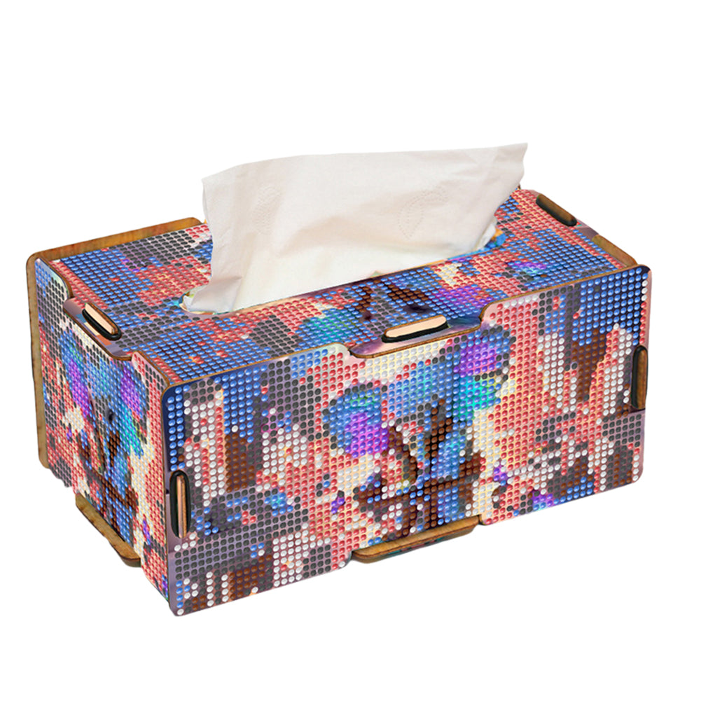Diamond Painting Tissue Box Kits Rhinestone Craft Kit (Butterfly-elephant)