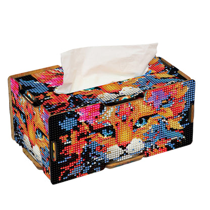 Diamond Painting Tissue Box Kits Decorative Rhinestone Craft Kit (Cat)