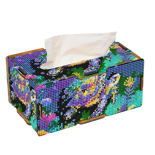 Diamond Painting Tissue Box Kits Decorative Rhinestone Craft Kit (Turtle)