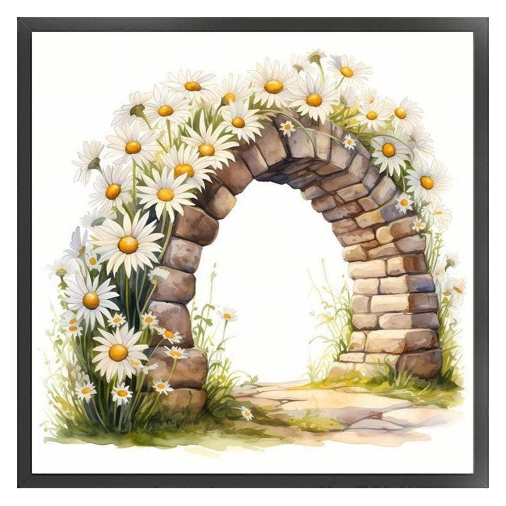 Daisy Arch - 18CT Stamped Cross Stitch 25*25CM
