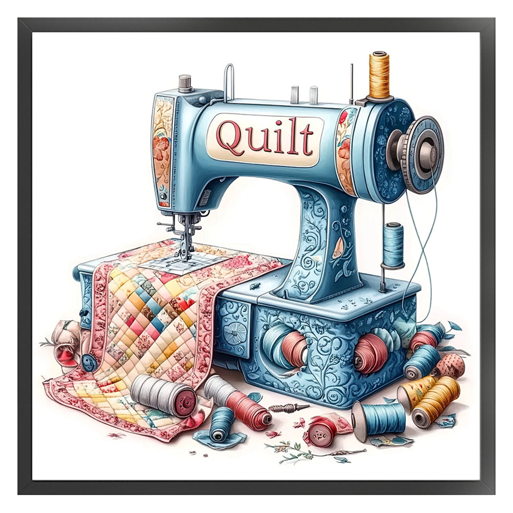 Sewing Machine - 18CT Stamped Cross Stitch 25*25CM