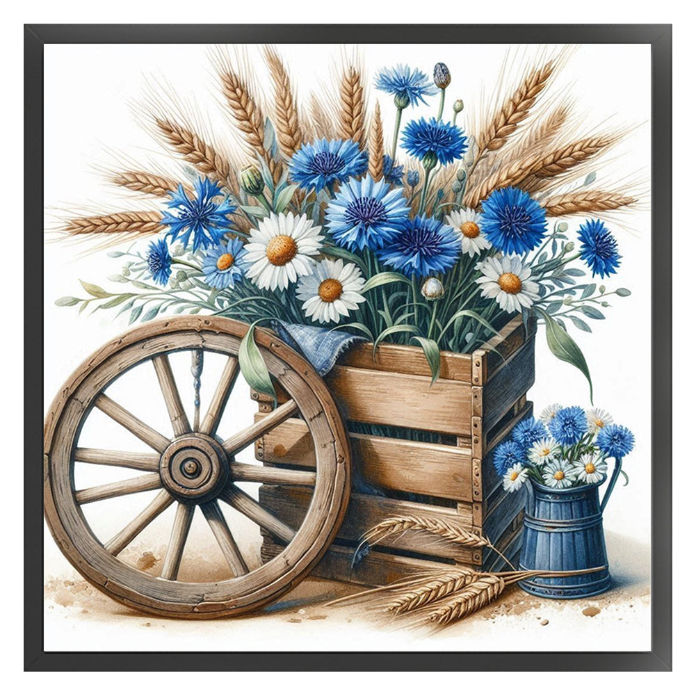 Daisy Carriage - 18CT Stamped Cross Stitch 25*25CM