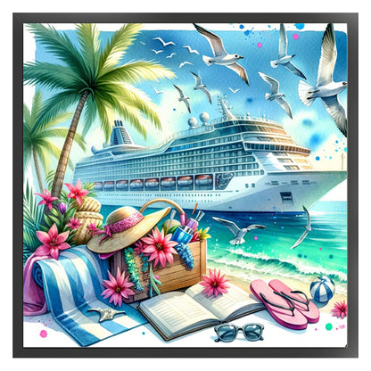 Beach Scenery - 11CT Stamped Cross Stitch 50*50CM