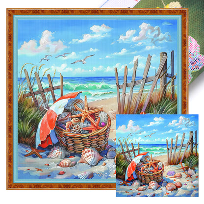 Beach Scenery - 11CT Stamped Cross Stitch 50*50CM