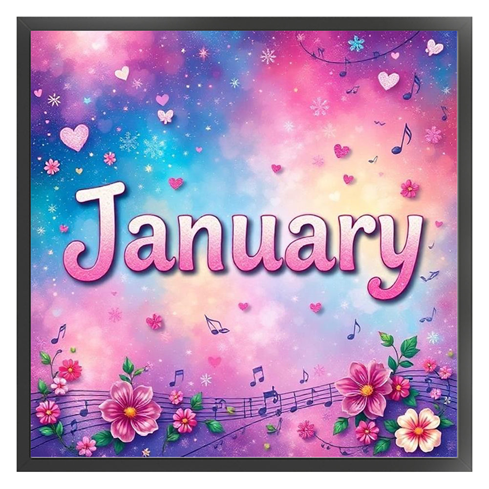 January - 18CT Stamped Cross Stitch 25*25CM