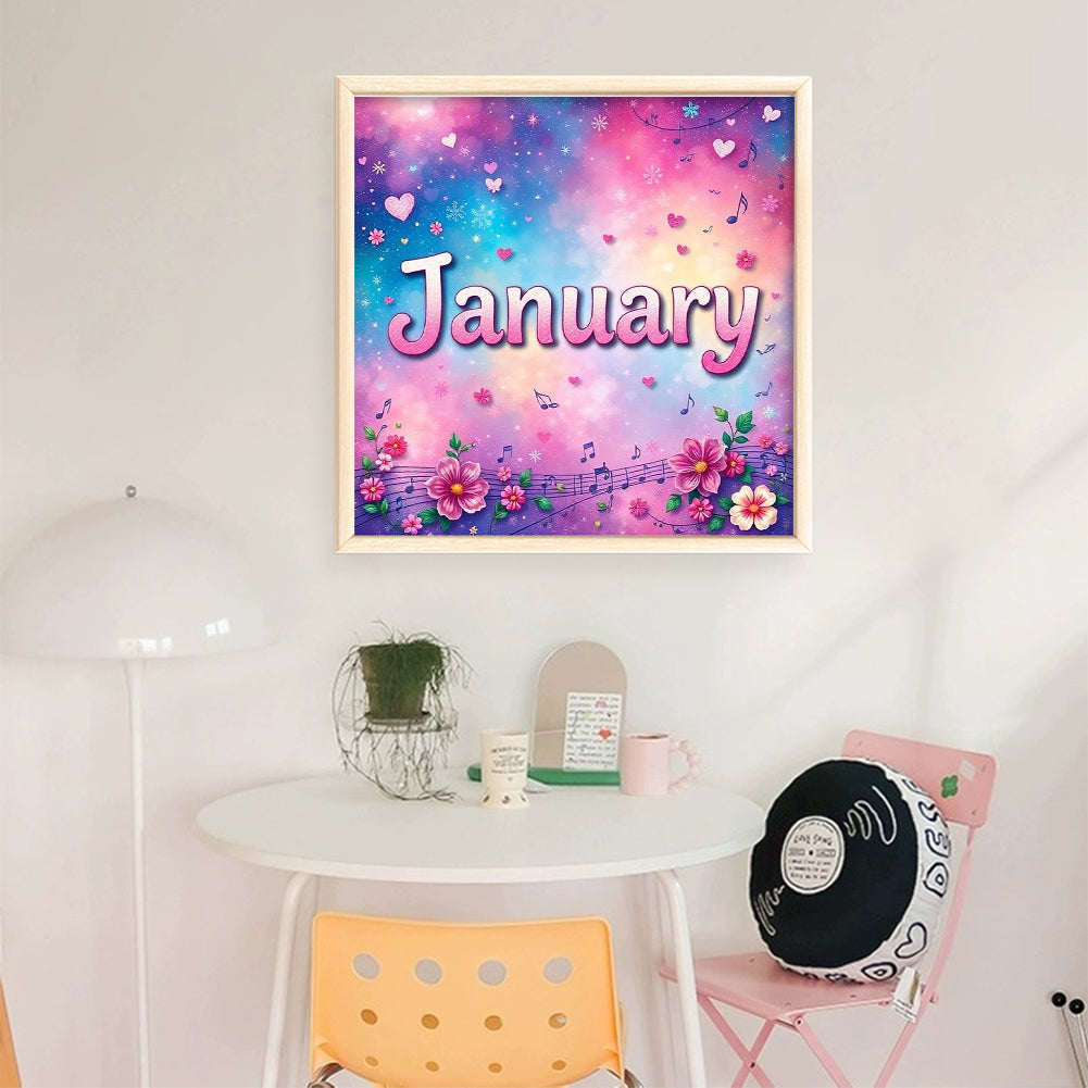 January - 18CT Stamped Cross Stitch 25*25CM