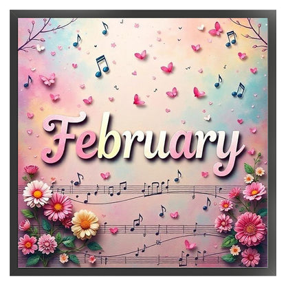 February - 18CT Stamped Cross Stitch 25*25CM