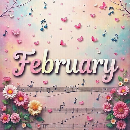 February - 18CT Stamped Cross Stitch 25*25CM