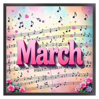 March - 18CT Stamped Cross Stitch 25*25CM