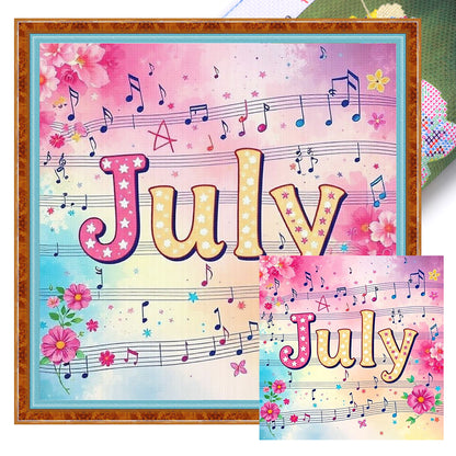 July - 18CT Stamped Cross Stitch 25*25CM