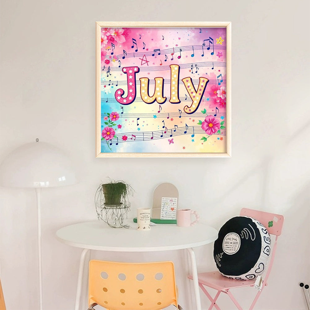 July - 18CT Stamped Cross Stitch 25*25CM