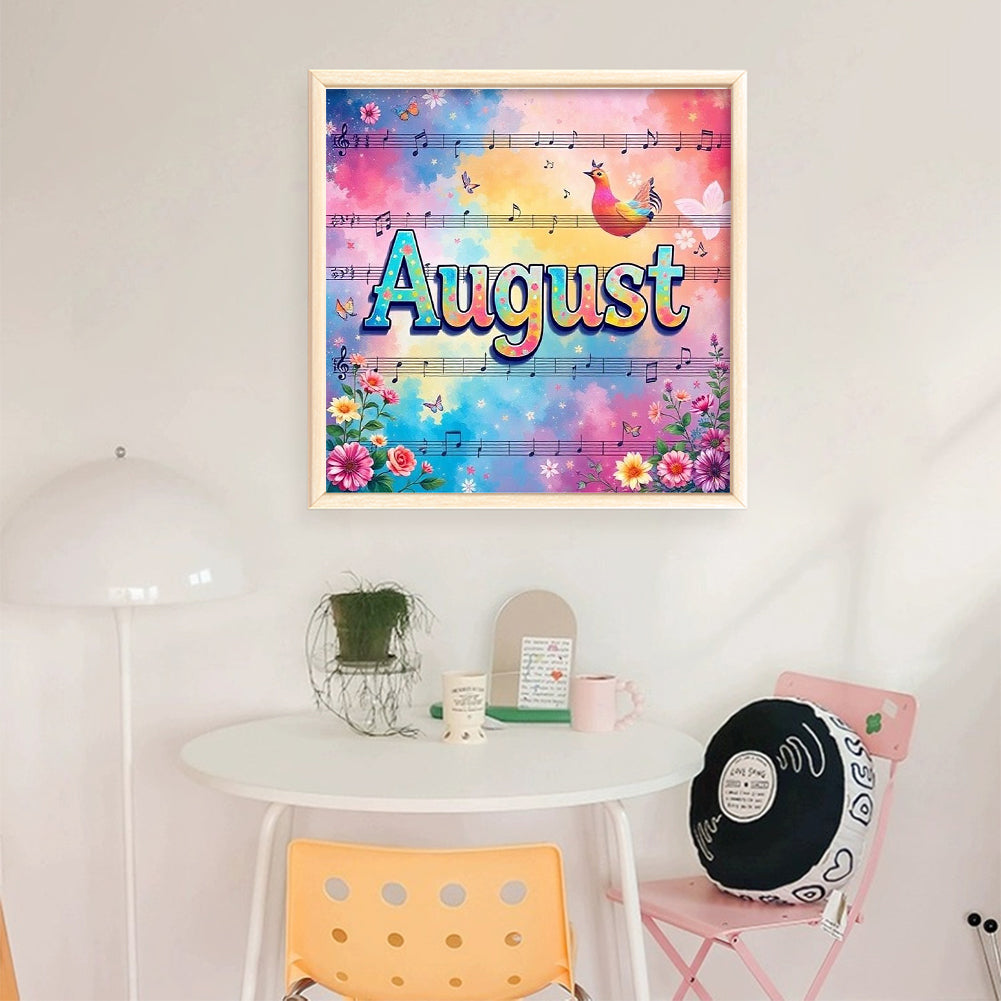 August - 18CT Stamped Cross Stitch 25*25CM