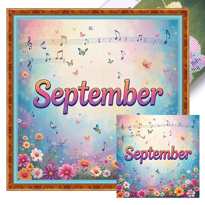 September - 18CT Stamped Cross Stitch 25*25CM