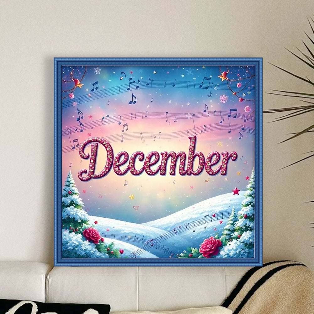 December - 18CT Stamped Cross Stitch 25*25CM