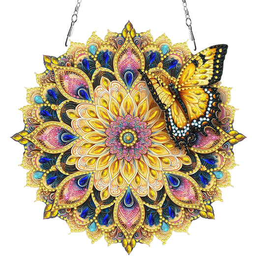 Butterfly Mandala 2D Flat DIY Diamond Art Pendant Wall Decor for Home & Windows