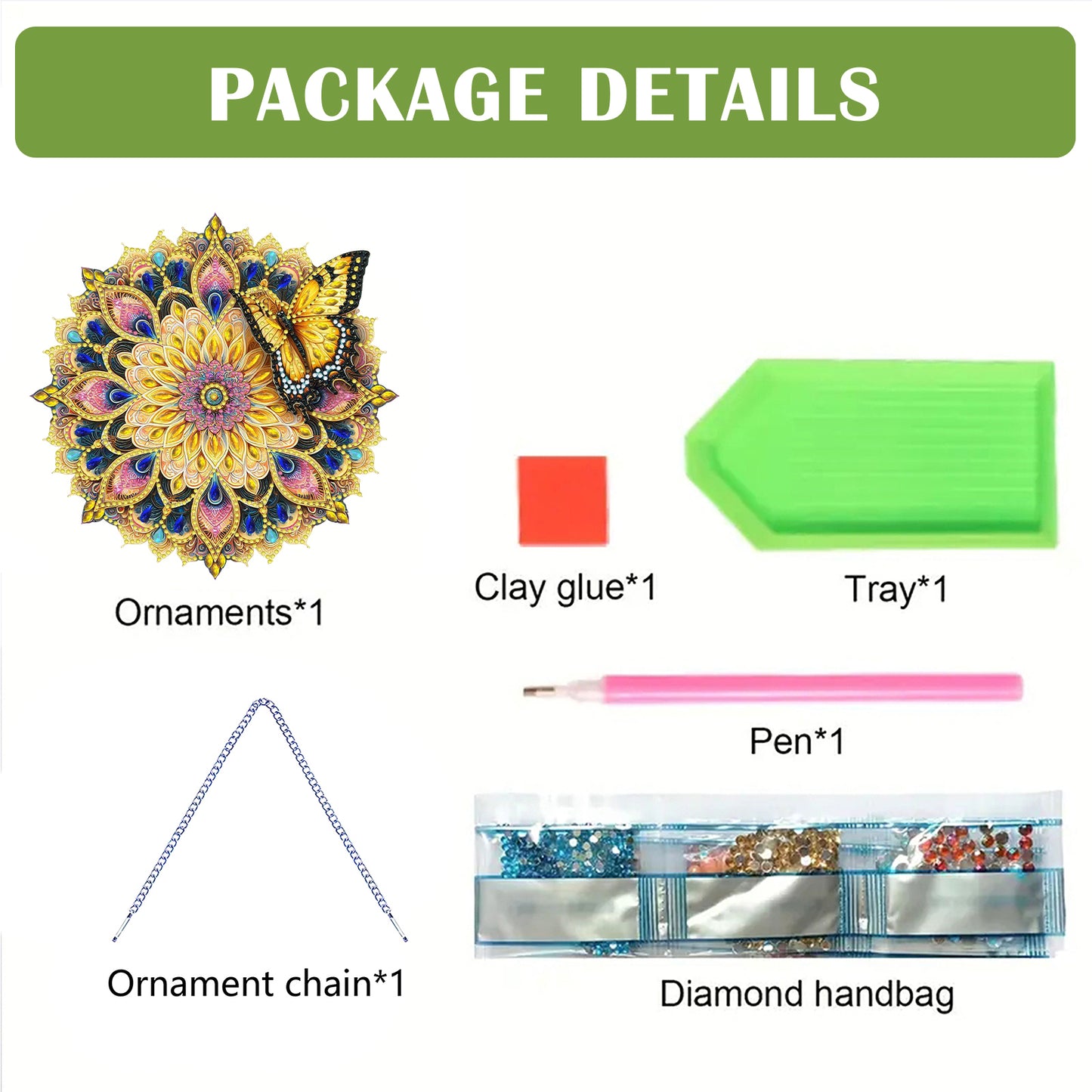 Butterfly Mandala 2D Flat DIY Diamond Art Pendant Wall Decor for Home & Windows