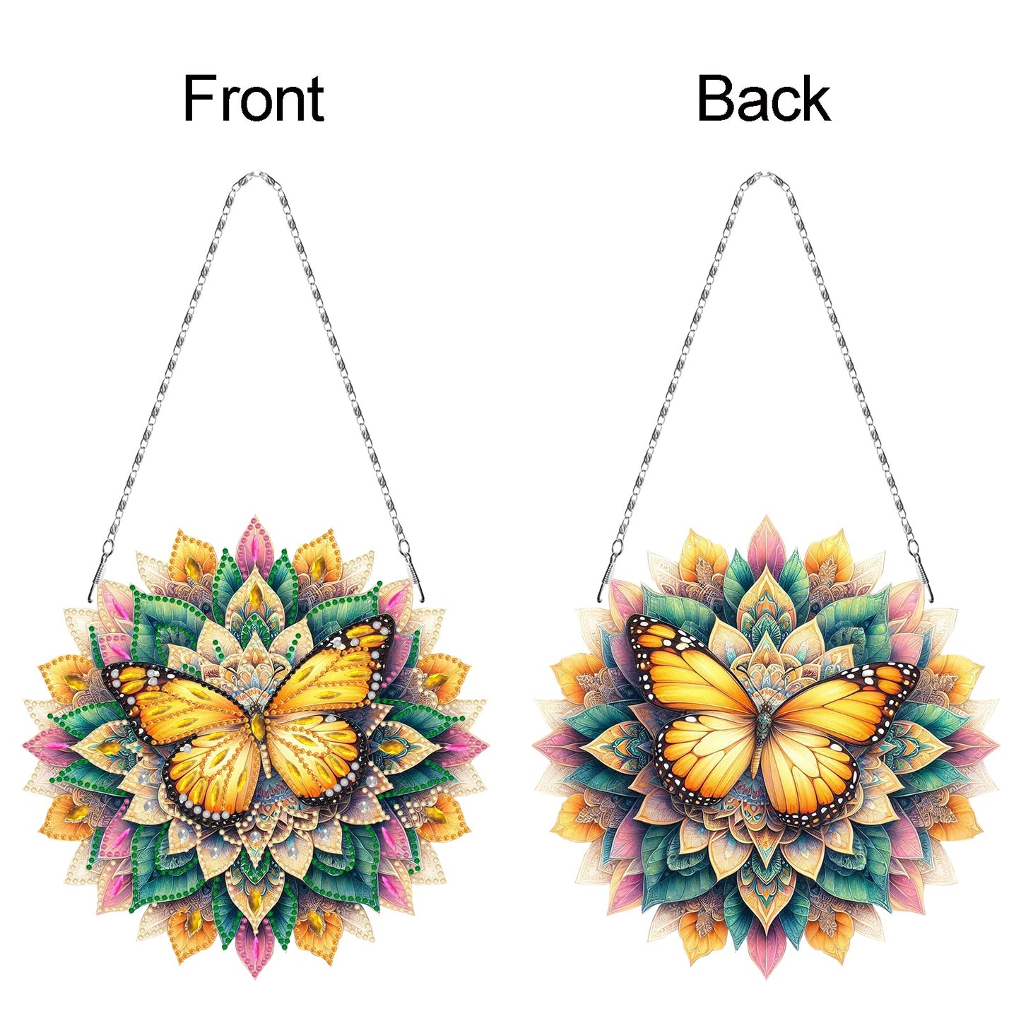 Butterfly Mandala 2D Flat DIY Diamond Art Pendant Wall Decor for Home & Windows