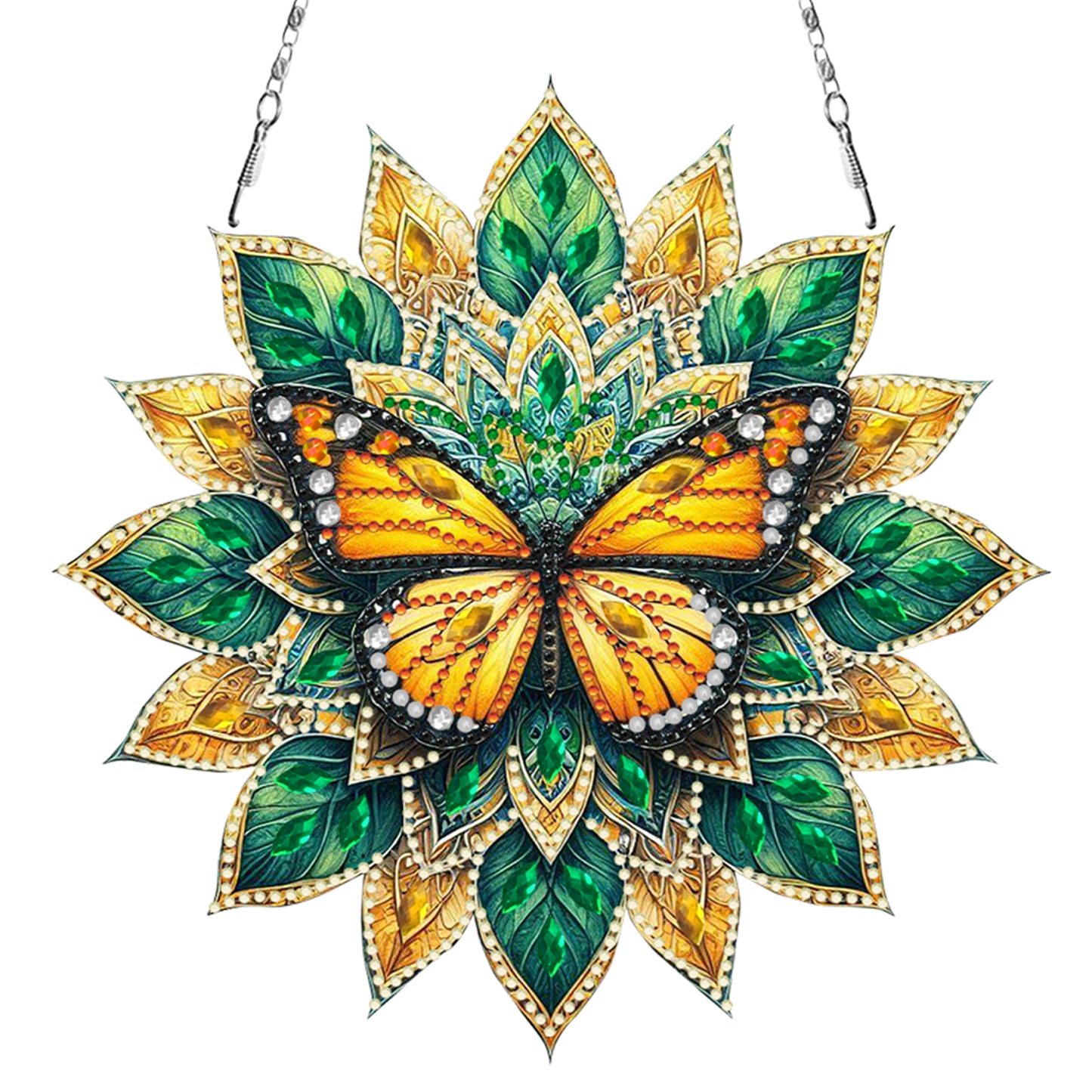 Butterfly Mandala 2D Flat DIY Diamond Art Pendant Wall Decor for Home & Windows