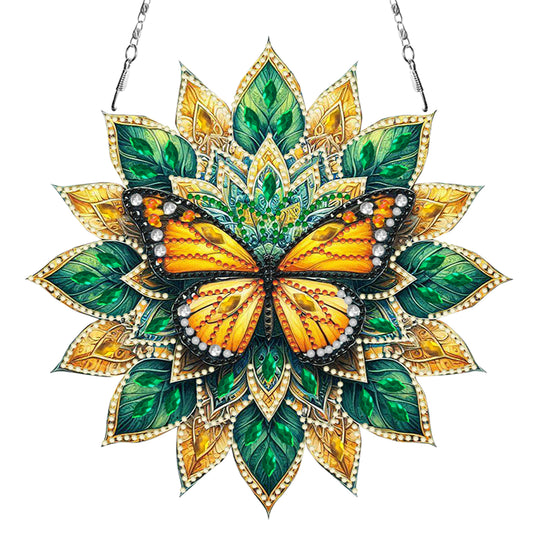 Butterfly Mandala 2D Flat DIY Diamond Art Pendant Wall Decor for Home & Windows