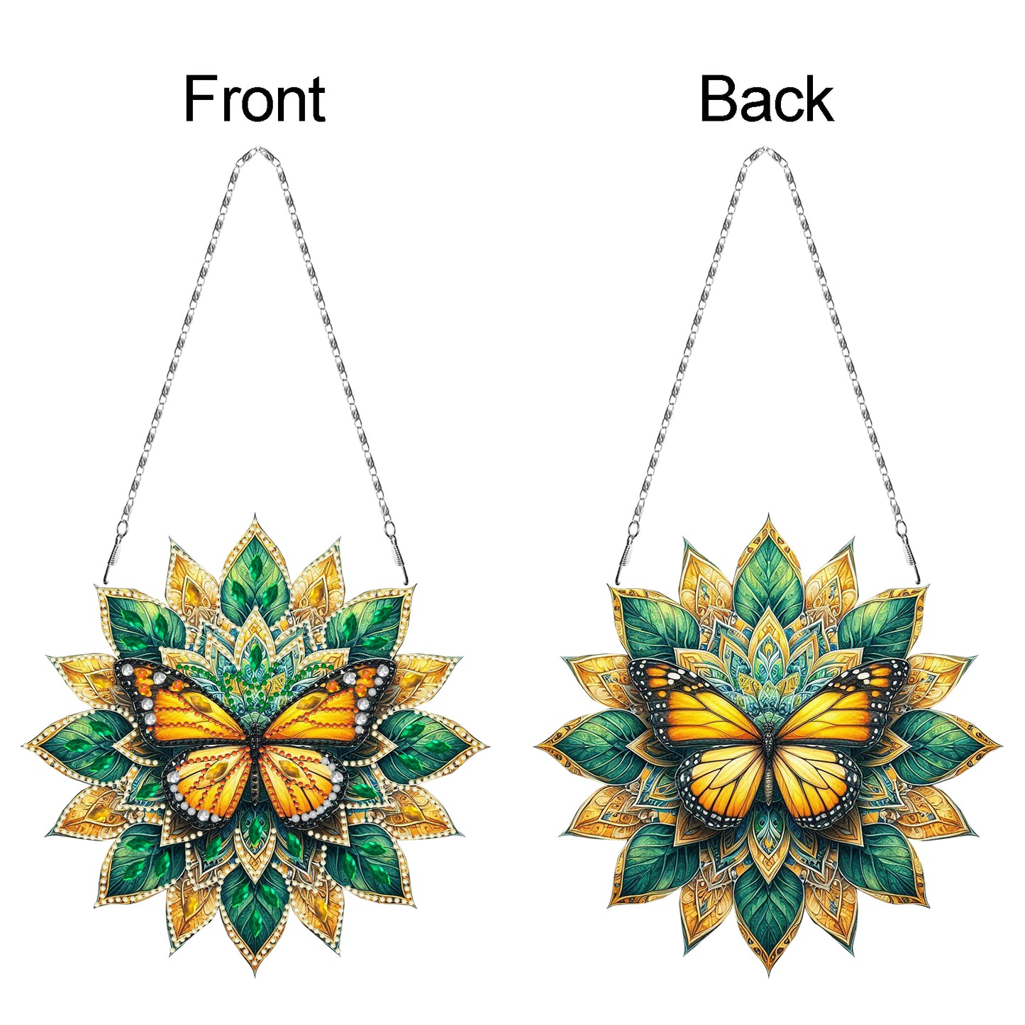 Butterfly Mandala 2D Flat DIY Diamond Art Pendant Wall Decor for Home & Windows